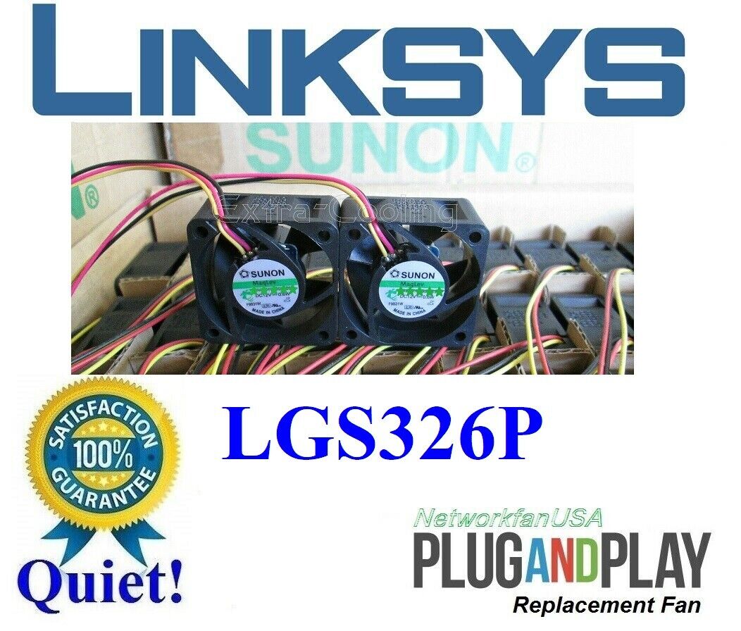 2x Quiet Replacement Fans for Linksys LGS326P