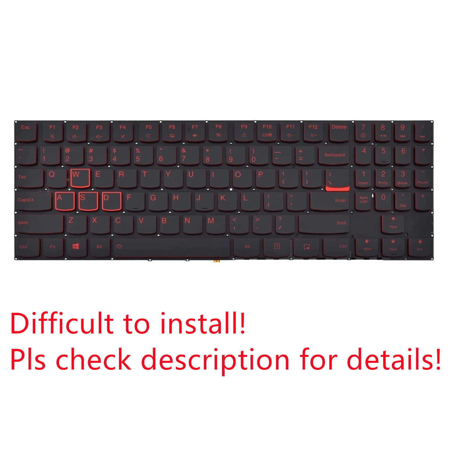 Original US Red Backlit Keyboard for Lenovo Legion Y520-15IKBA