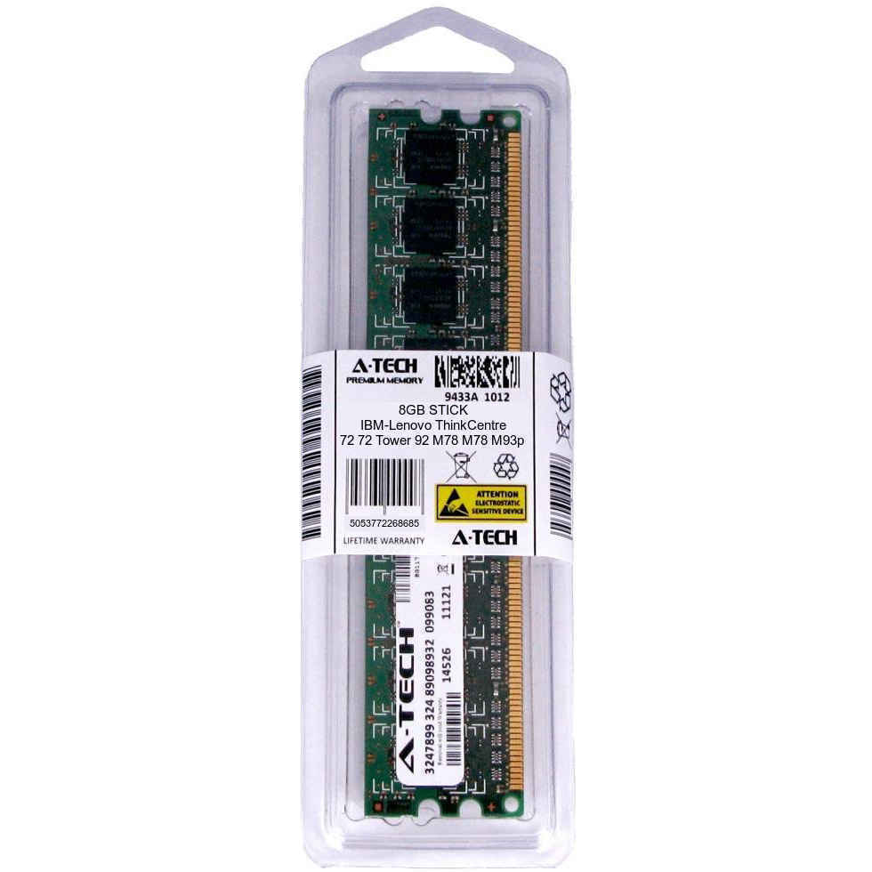 8GB DIMM IBM-Lenovo ThinkCentre 72 72 Tower 92 M78 M78 Tower M93p Ram Memory