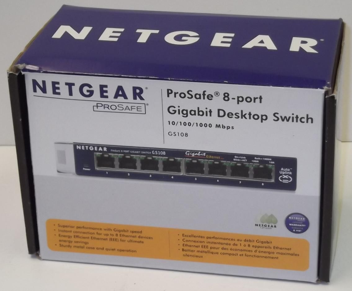 GS108 NetGear - ProSafe 8 Ports External Ethernet fast ethernet switch modem hub