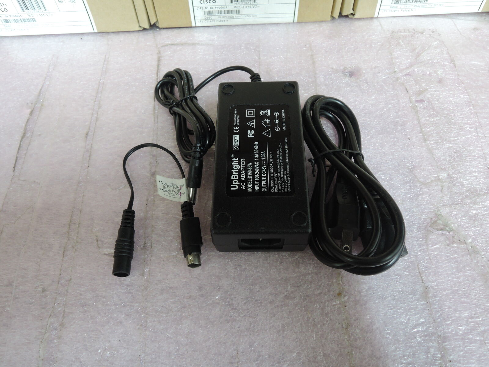 UpBright AC ADAPTER  D150-65W 48V-1.36 A  Adapter for Cisco SG110D-08HP &,see de
