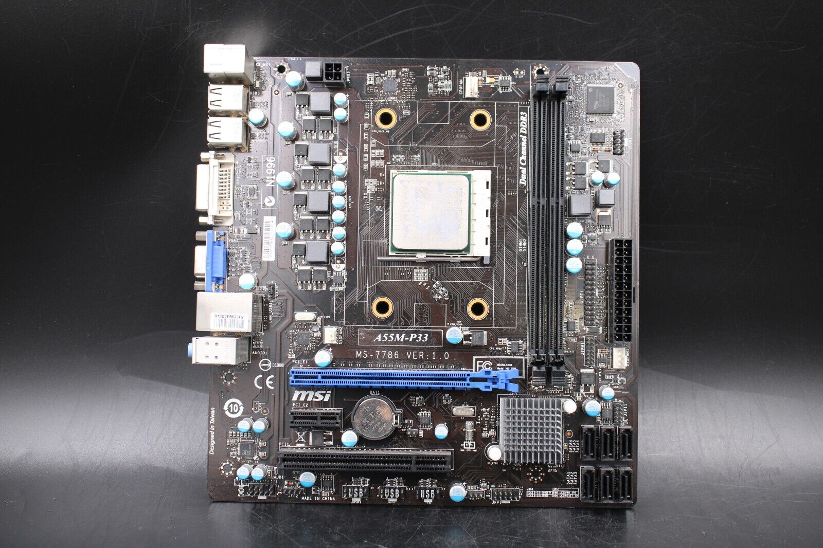 MSI A55M-P33 Micro ATX DDR3 AMD Socket FM1 Desktop Motherboard With I/O Shield