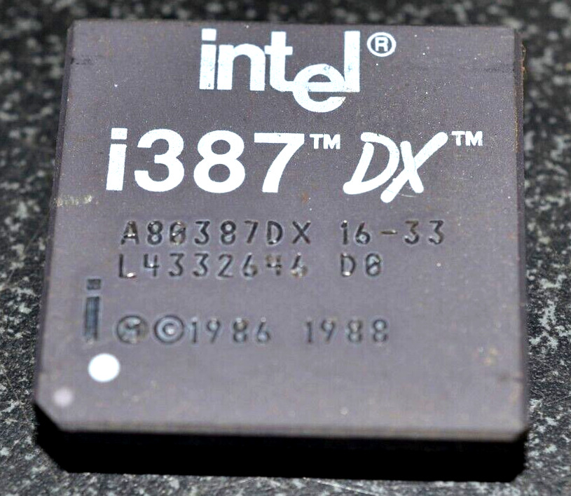 Intel i387 DX Math Co-processor A80387DX 16-33 Rare Vintage CPU - Tested Working