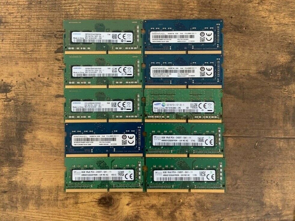 [ BULK LOT OF 20 ] UNITS of 8GB DDR4 Laptop RAM SAMSUNG, HYNIX etc.