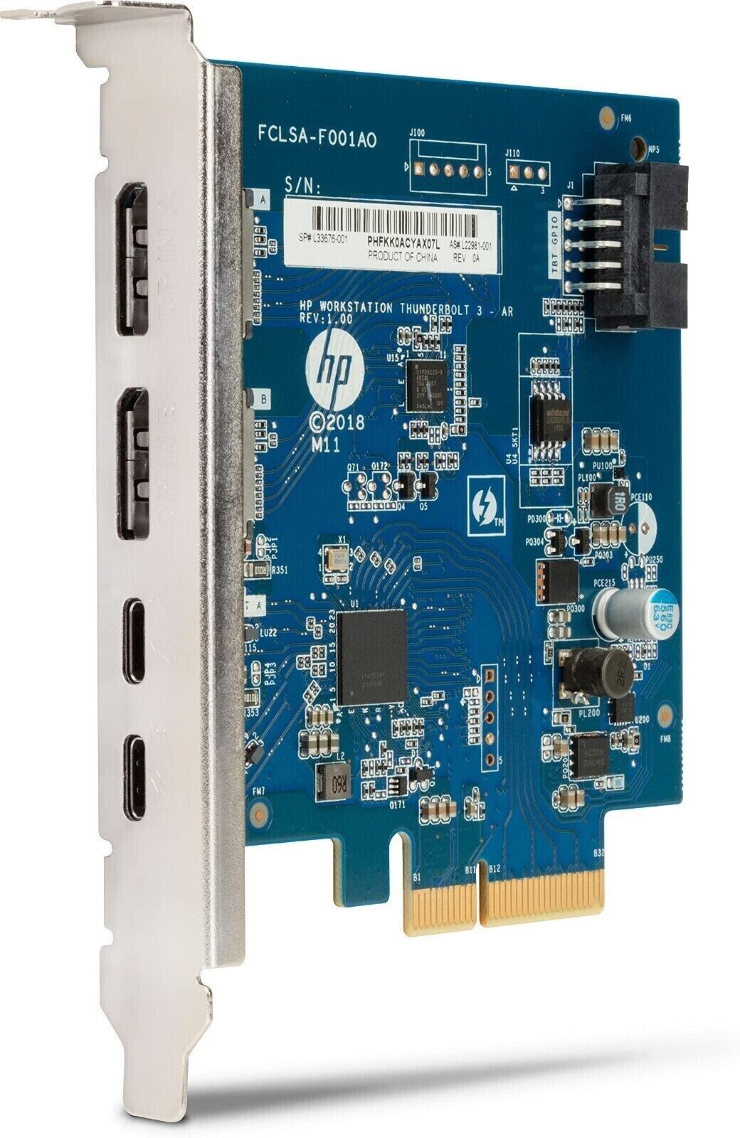 HP Thunderbolt 3 PCIe I/O Card 2x USB-C, 2x DP for HP Z4 Z6 Z8 G4 Workstation