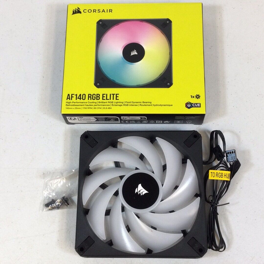 Corsair AF140 RGB ELITE Black White High Performance Cooling Case Fan  