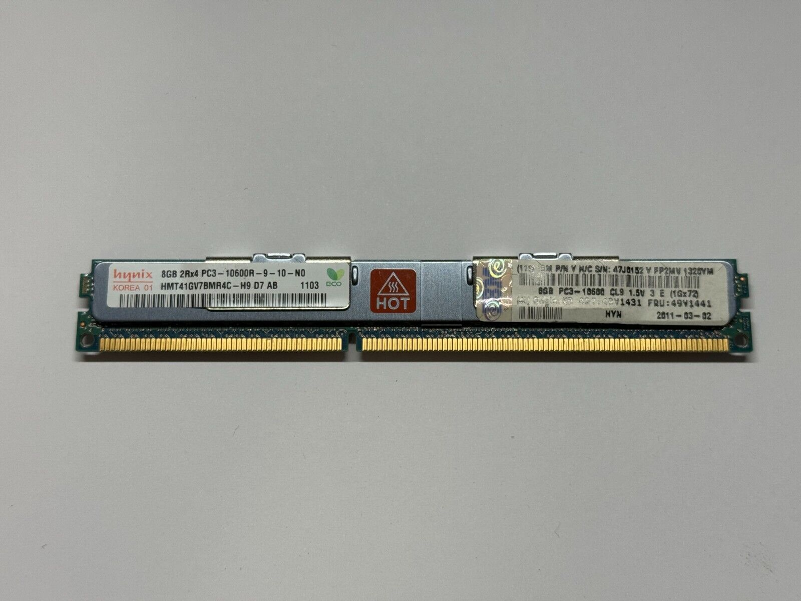 Hynix 8GB DDR3 1333 PC3-10600R 1.5V Registered ECC RAM HMT41GV7BMR4C IBM 49Y1441