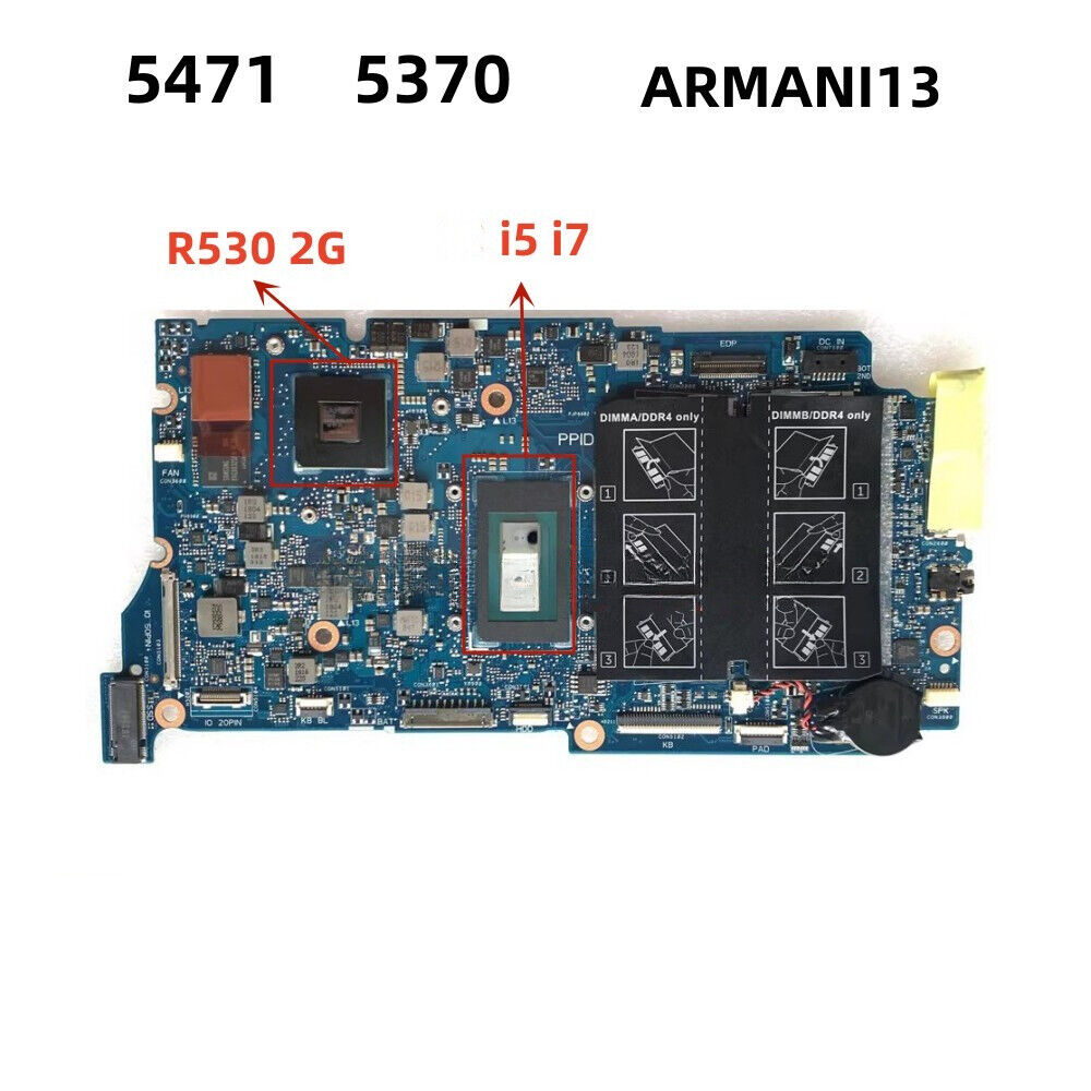 For DELL VOSTRO INSPIRON 5471 5370 ARMANI13 motherboard i5-8250U CPU R530/2G GPU