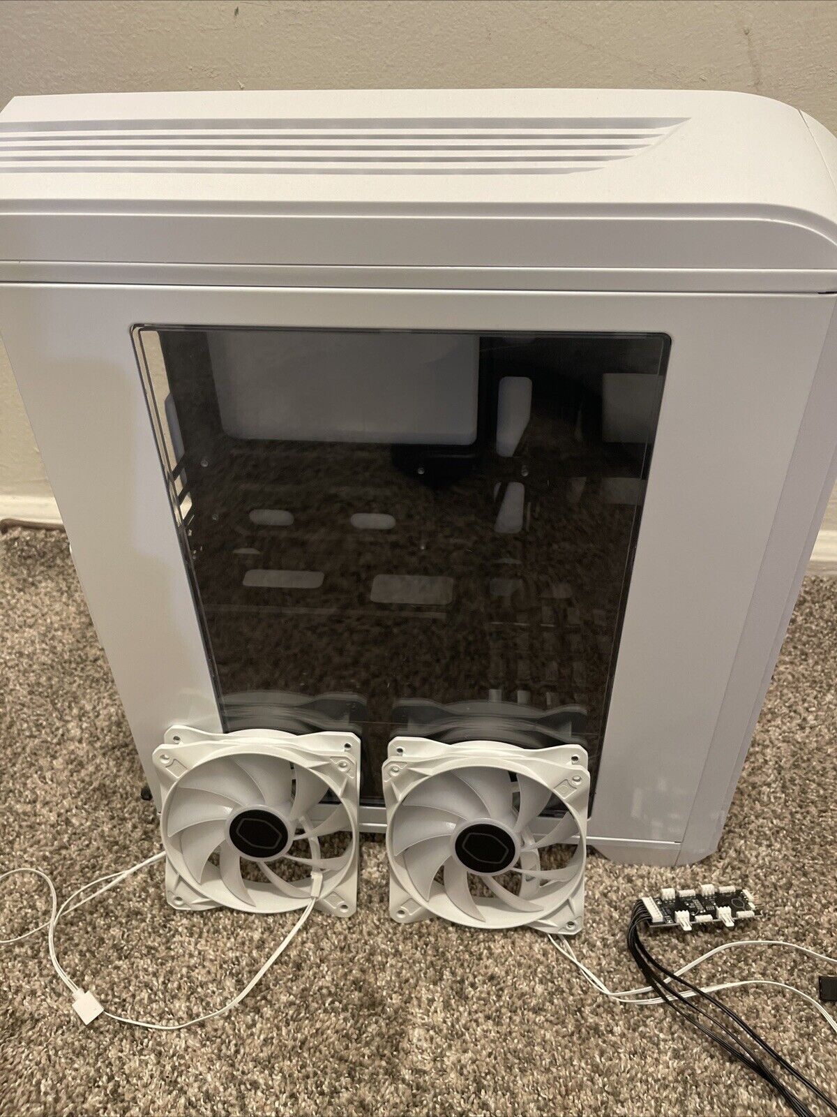 White PC Case Two Argb Fan (Pre-installed) (please read the description)