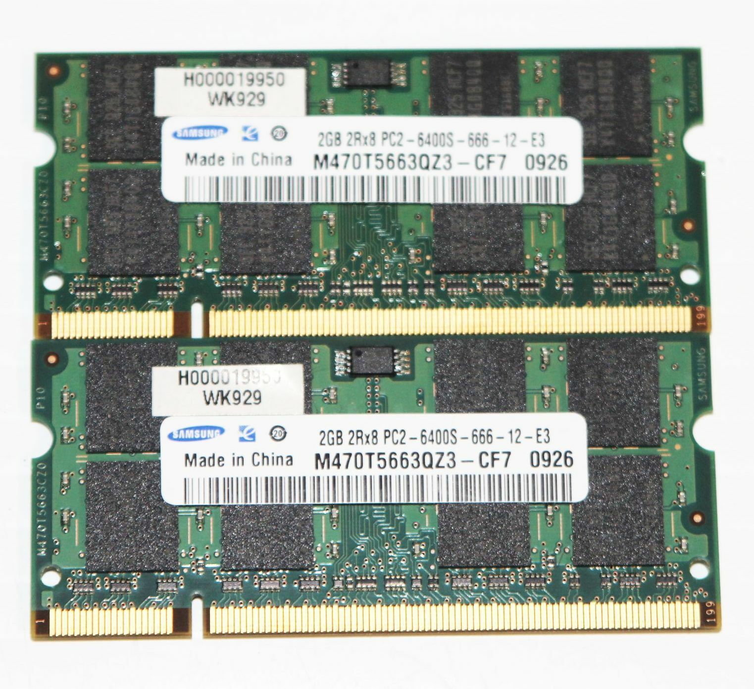 Genuine OEM 4gb (2 x 2gb) PC2-6400S Memory H00019950 - Toshiba M505 M505D Laptop