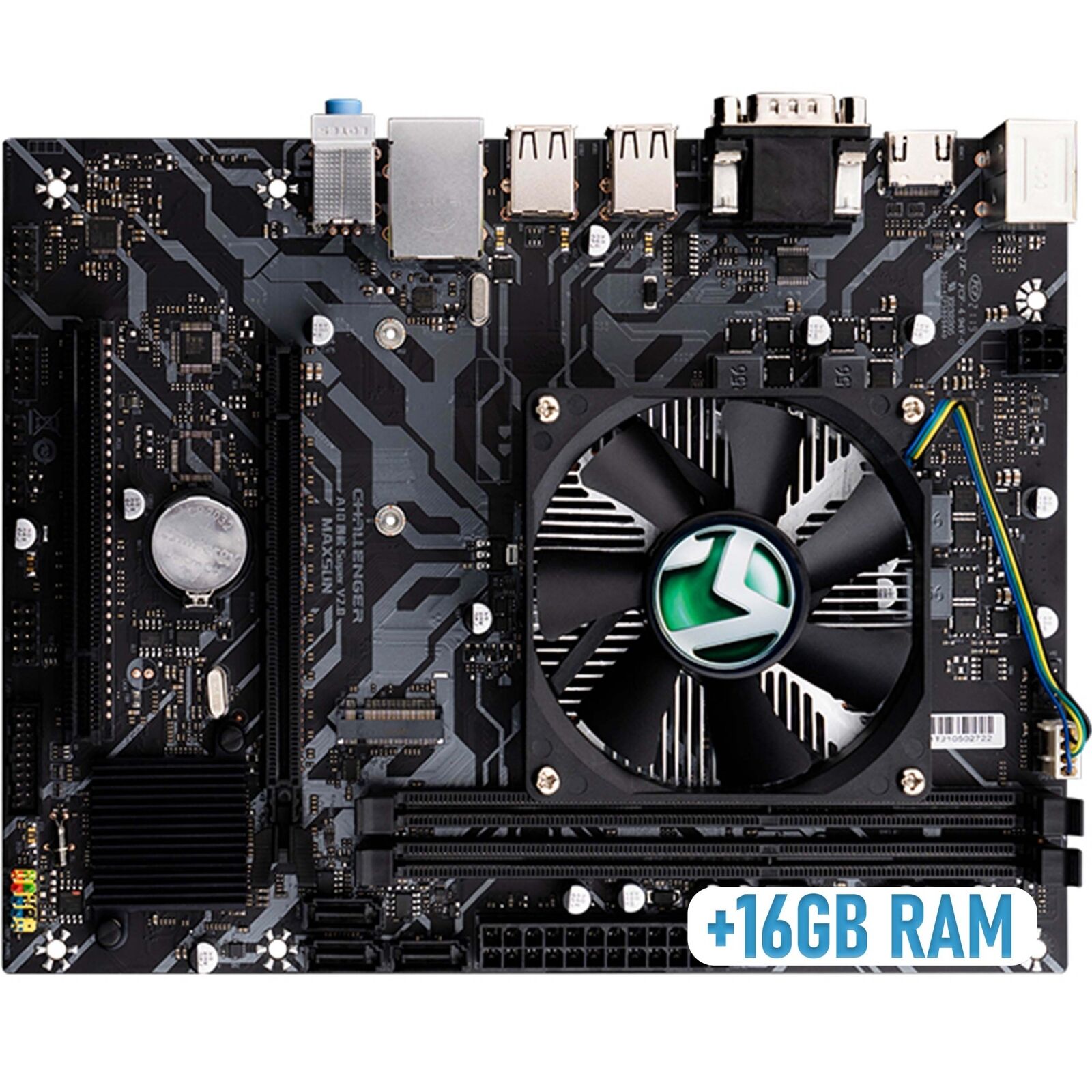 Motherboard With Processor Heatsink And 16gb RAM Included Quadcore M-ATX Rs232_