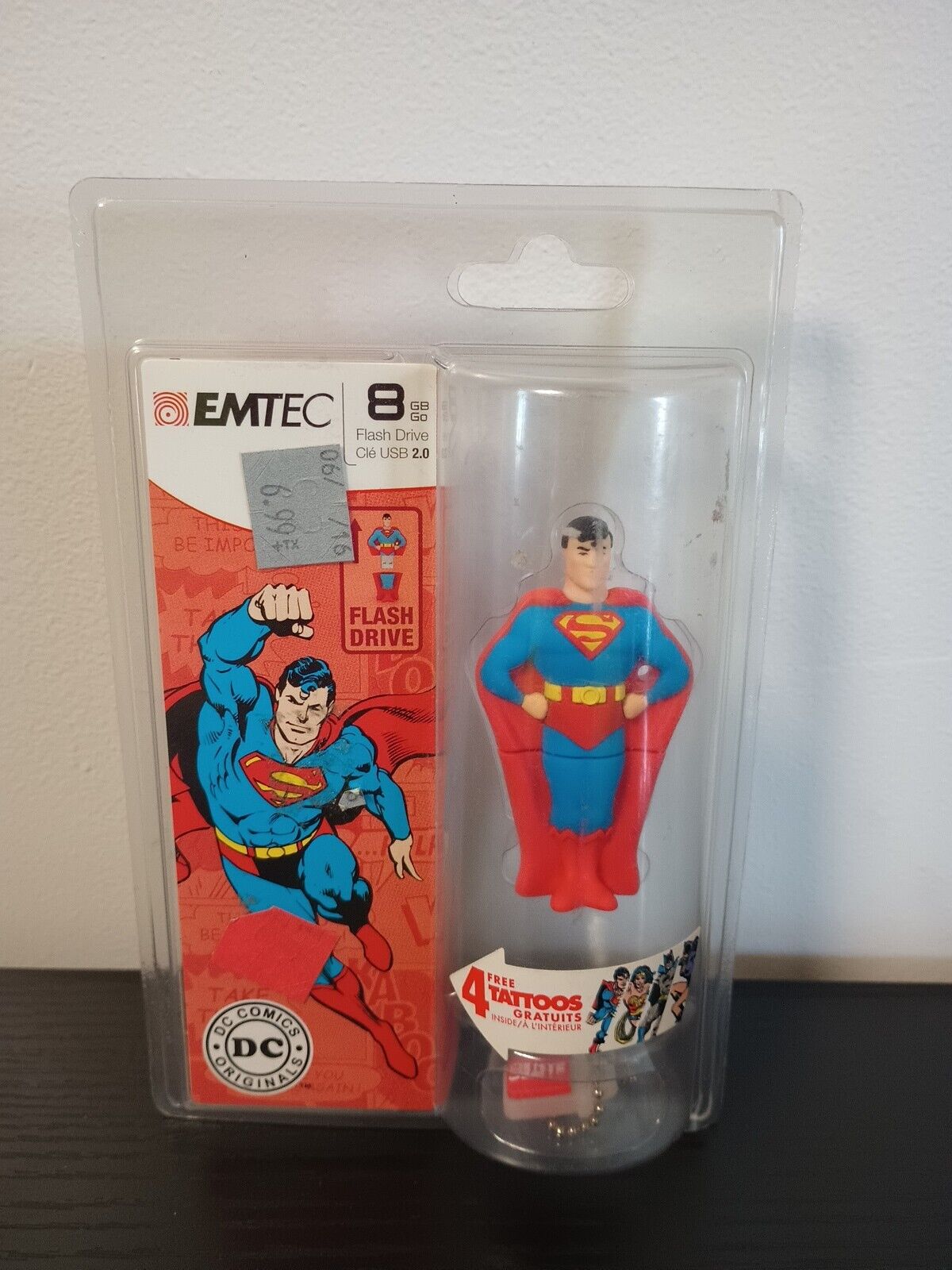 Flash Thumb Drive Superman Super Hero 8gb EMTEC DC Comics Figure Tattoos