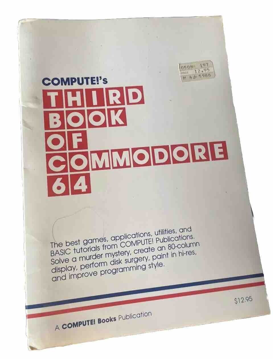 Compute's Third Book of Commodore 64 Compute Books Publication 1984 vintage