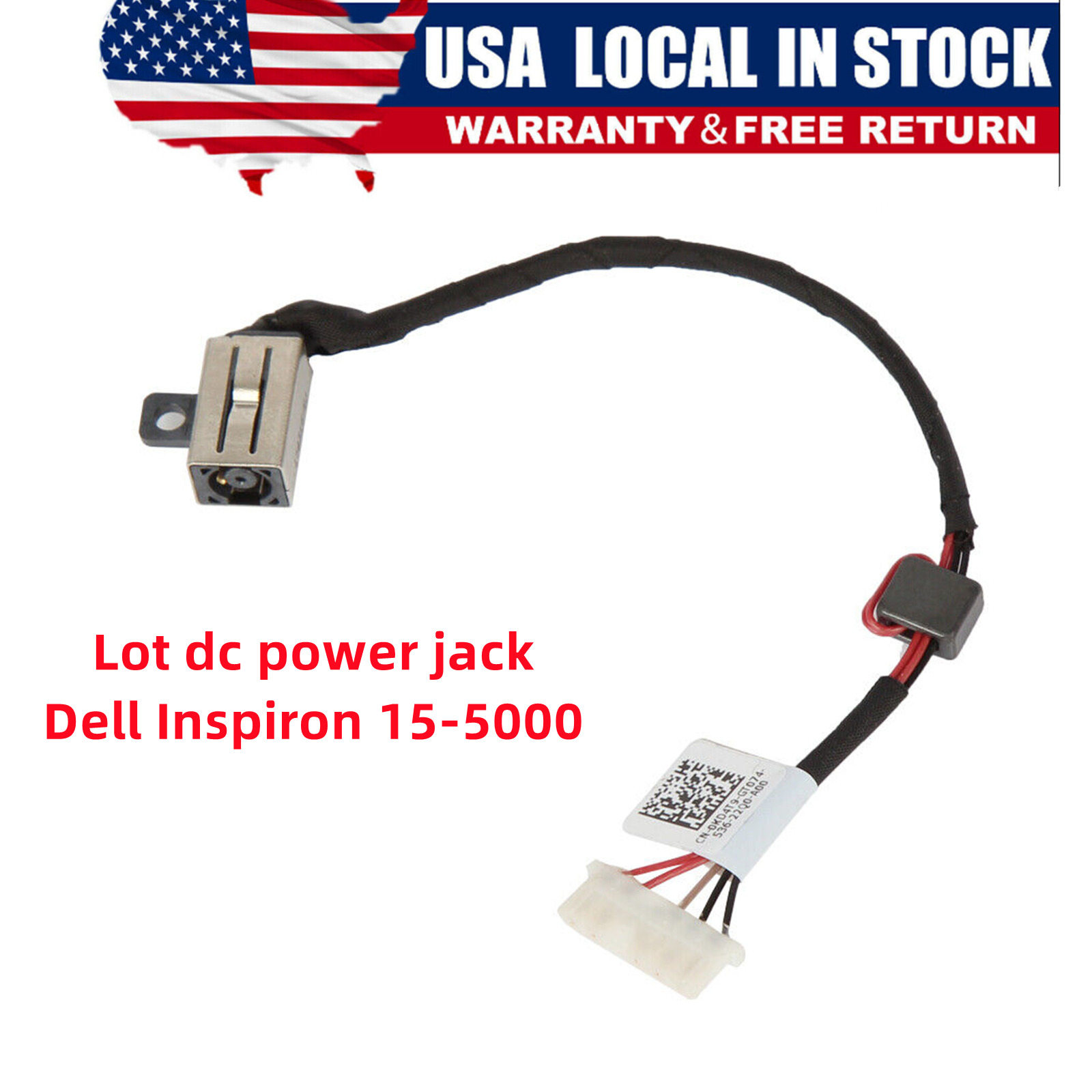 Lot DC Power Jack Cable For Dell Inspiron 15-5000 Charging Port Plug DC30100UD00
