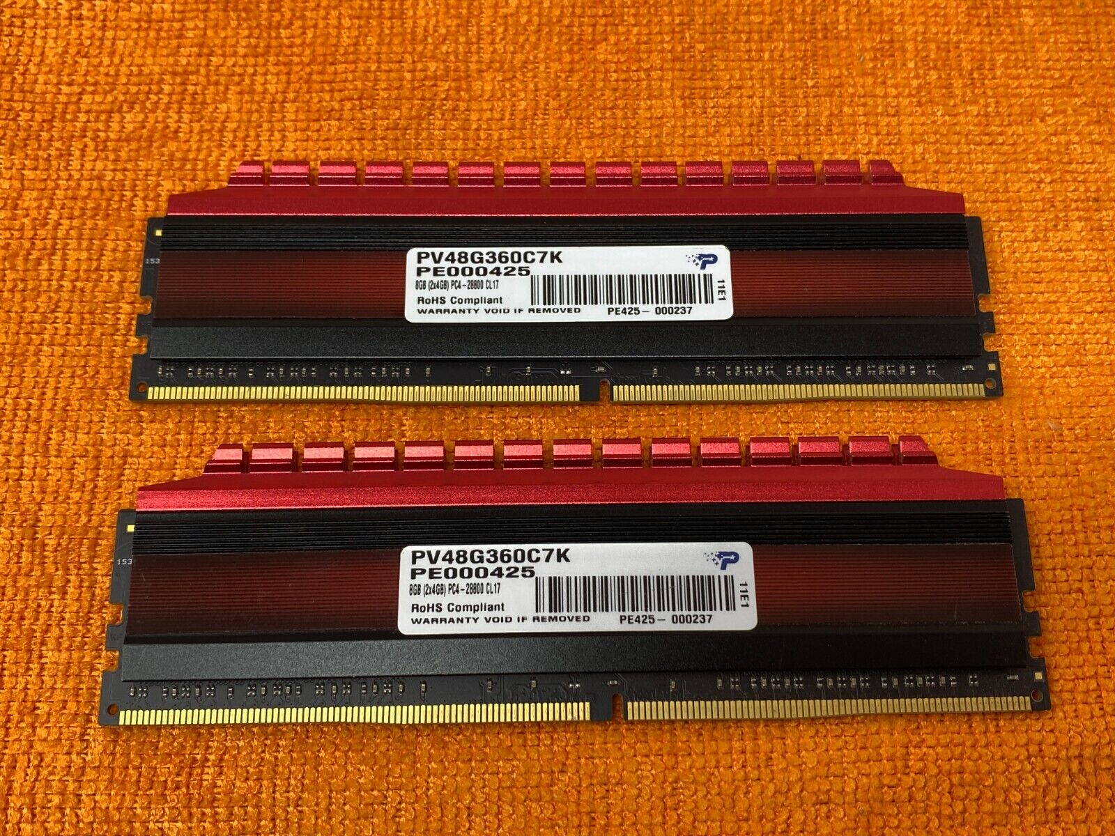 PATRIOT 8GB VIPER 4 SERIES DDR4 3600 MHz UDIMM MEMORY KIT (2 x 4GB) PV48G360C7K