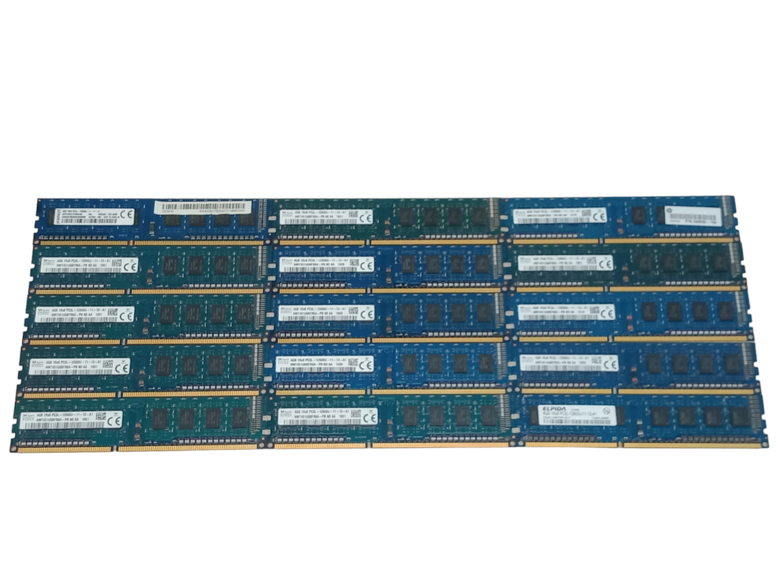Kit x15 Kingston/SK hynix/Elpida 60GB (4GBx15) PC3L-12800U DDR3-1600 1Rx8 RAM