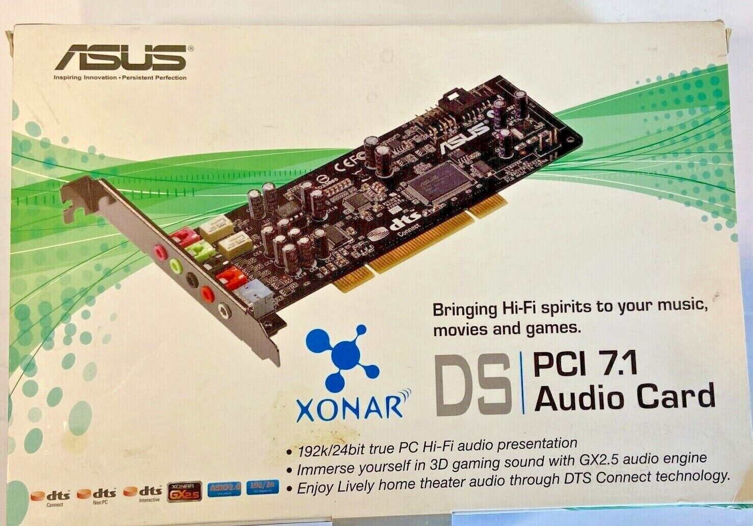 Asis Xonar DS/PSI 7.1 Audio Card 192k/24bit New in Sealed Box Vintage