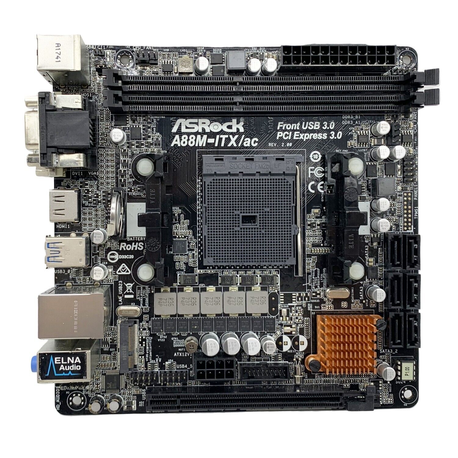 ASRock A88M-ITX/ac Motherboard Mini-ITX AMD A88X FM2+/FM2 DDR3 SATA3 HDMI DVI-D