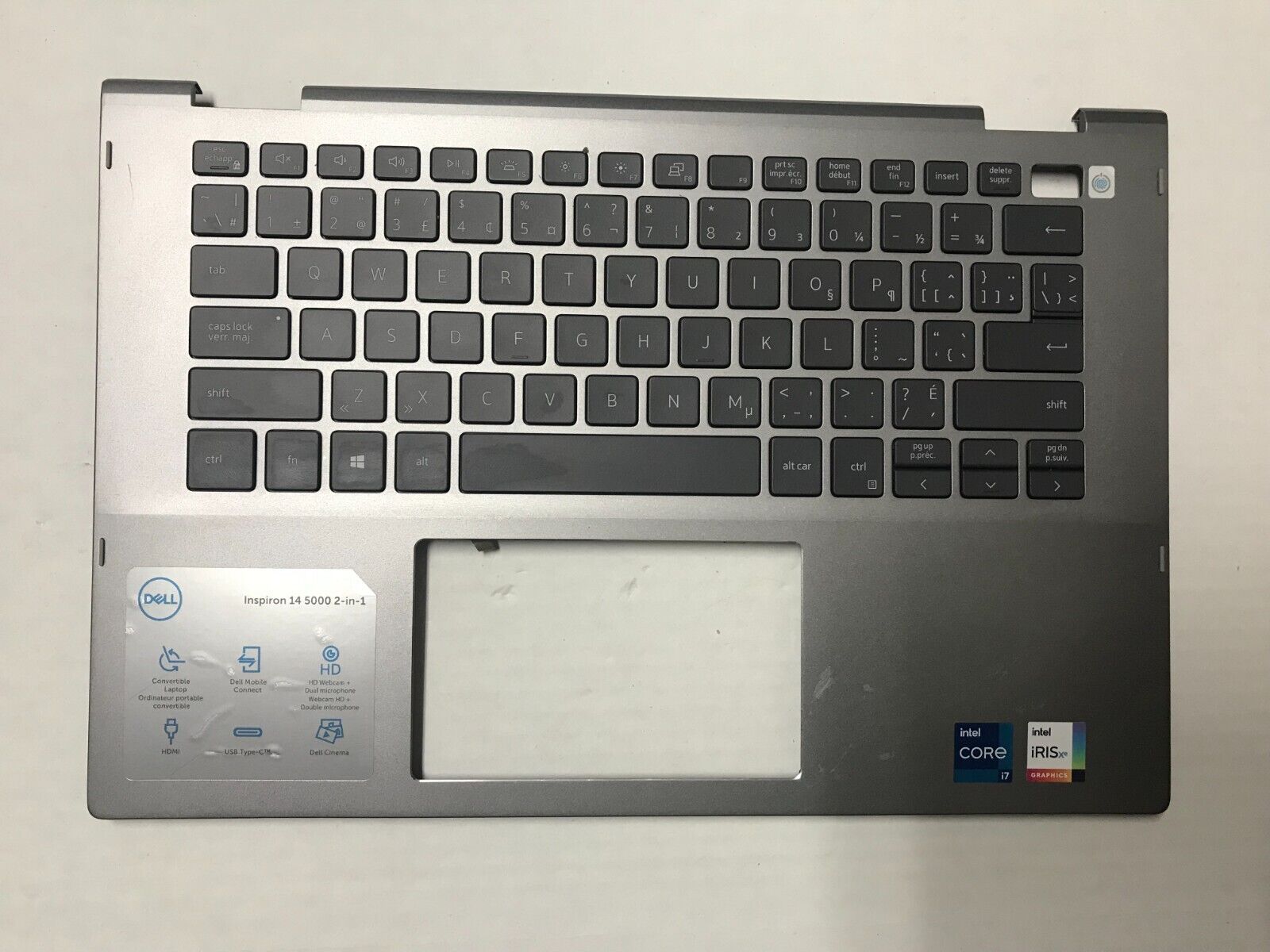 OEM Dell Inspiron 14 5000 Palmrest FRENCH Keyboard P/N- X46H3