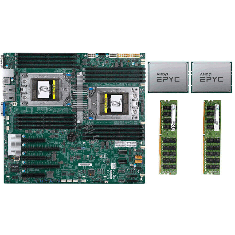 2x AMD EPYC 7371 CPU,32 Cores 3,8 GHz,Supermicro H11DSi-NT Motherboard, 64GB RAM