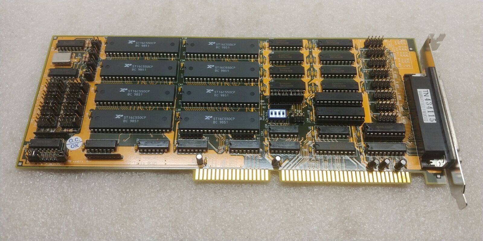 VINTAGE 1996 VS Turbo 8COM ISA Serial Interface Card 8-Port (DB9) 