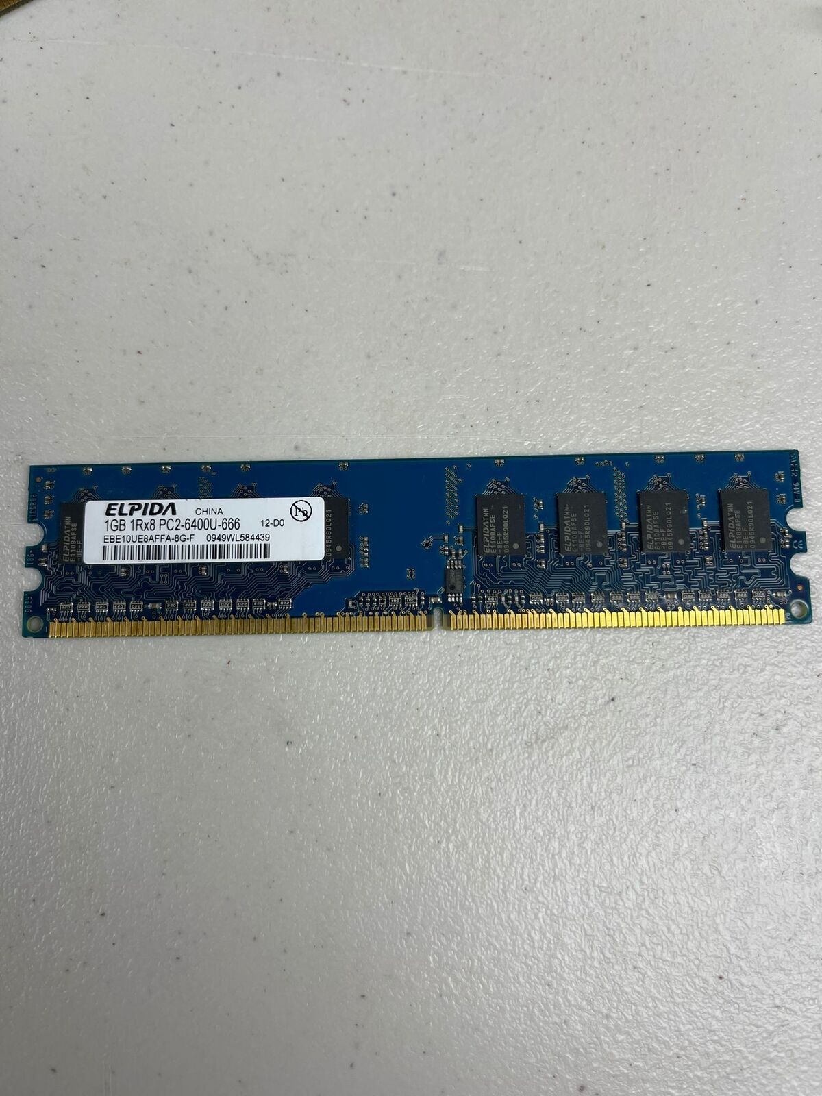 Elpida 1GB 1RX8 PC2-6400U-666 Desktop Memory EBE10UE8AFFA-8G-F