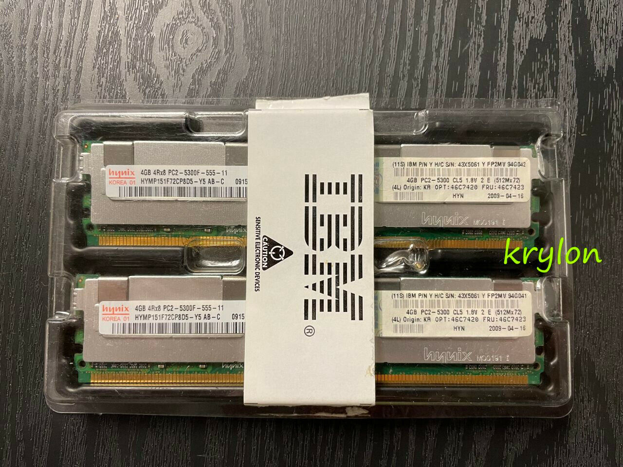 IBM hynix 8GB Kit (2x4GB) 4Rx8 PC2-5300F CL5 DDR2 FBDIMM SERVER RAM Memory Kit