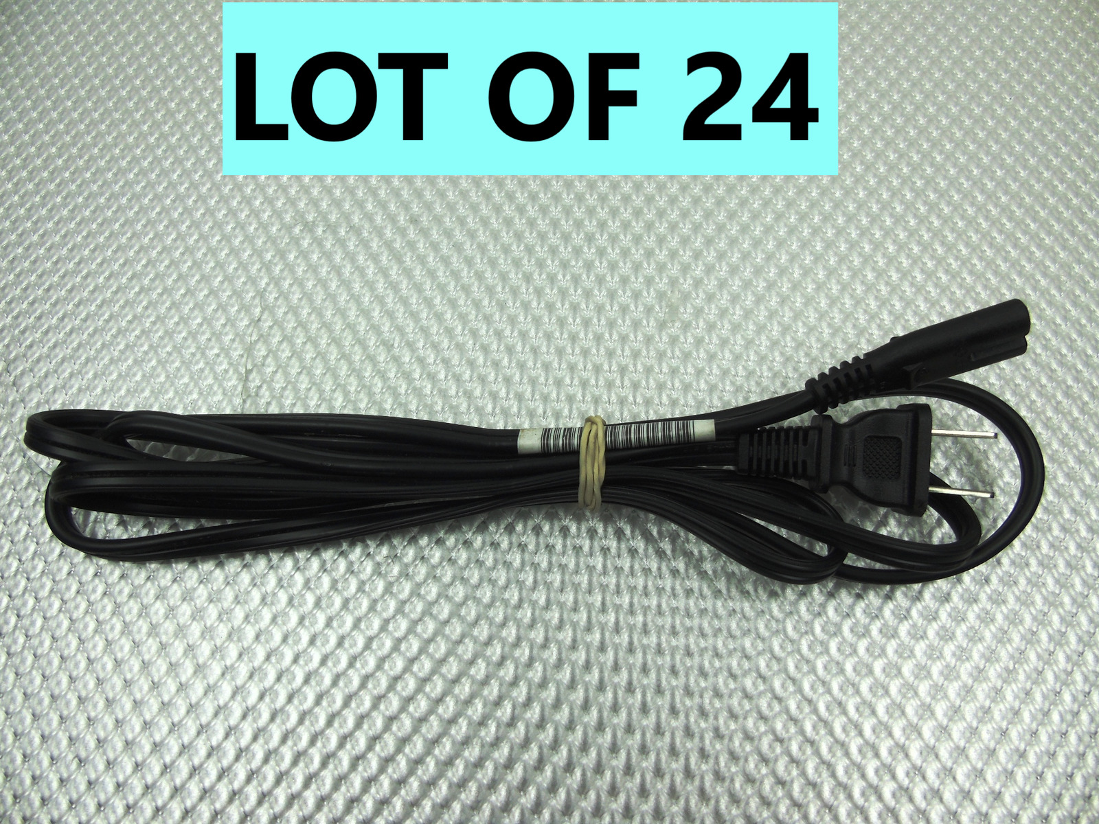 Lot of 24 - 6 Ft 2-prong AC Cable Power Cord for Laptops & Printer Adapters 125V