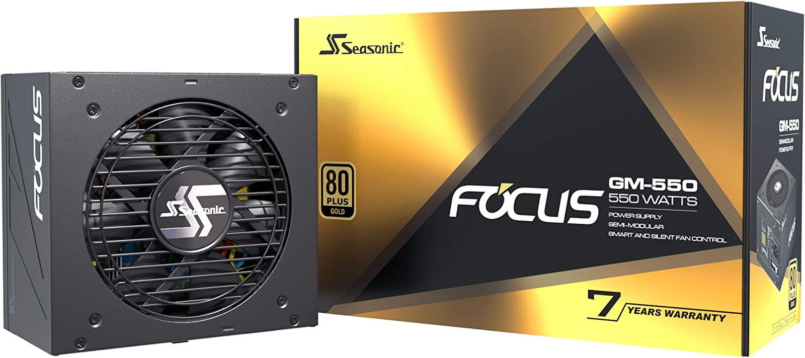 Focus GM-550, 550W 80+ Gold, Semi-Modular, Fits All ATX Systems, Fan Control in 