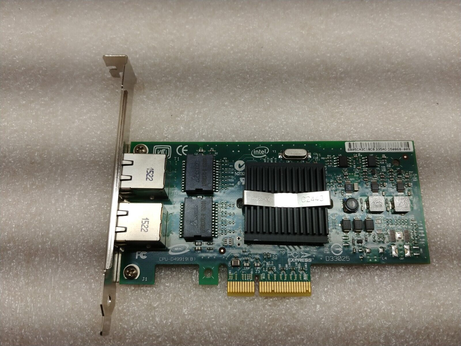 Intel CPU-D49919 (b) Intel PRO/1000 Pt Dual Port Server Adapter Card 