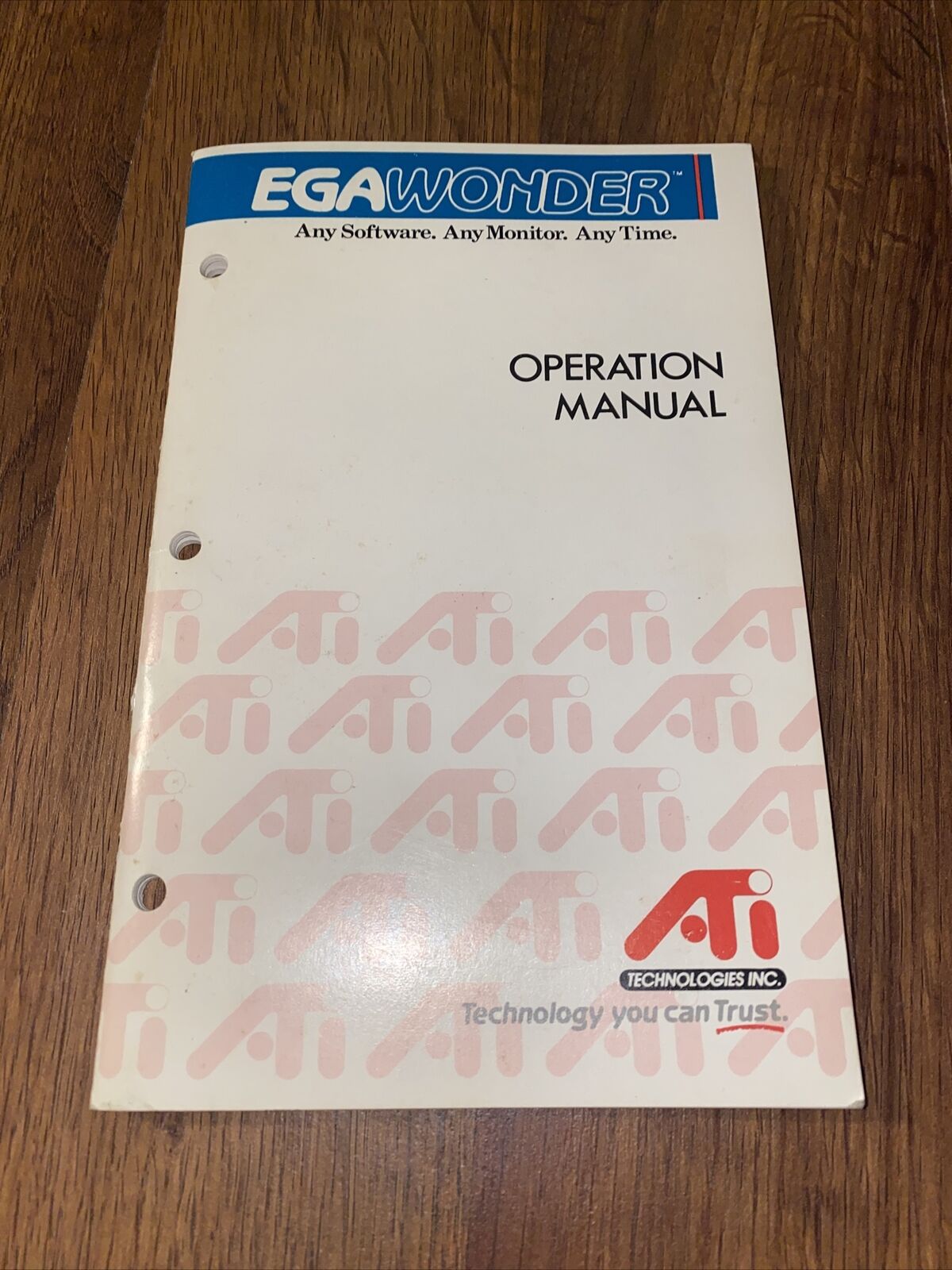 User\'s Operation Manual Guide - EGAWONDER ATI ega graphics card