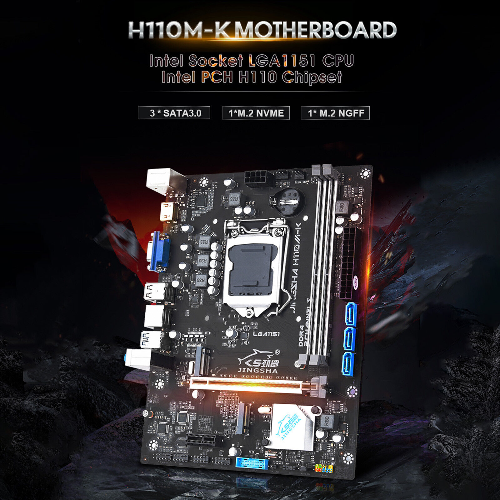H110M-K Motherboard DDR4 Memory LGA-1151 pin Processor Dual M.2 Hard Drive