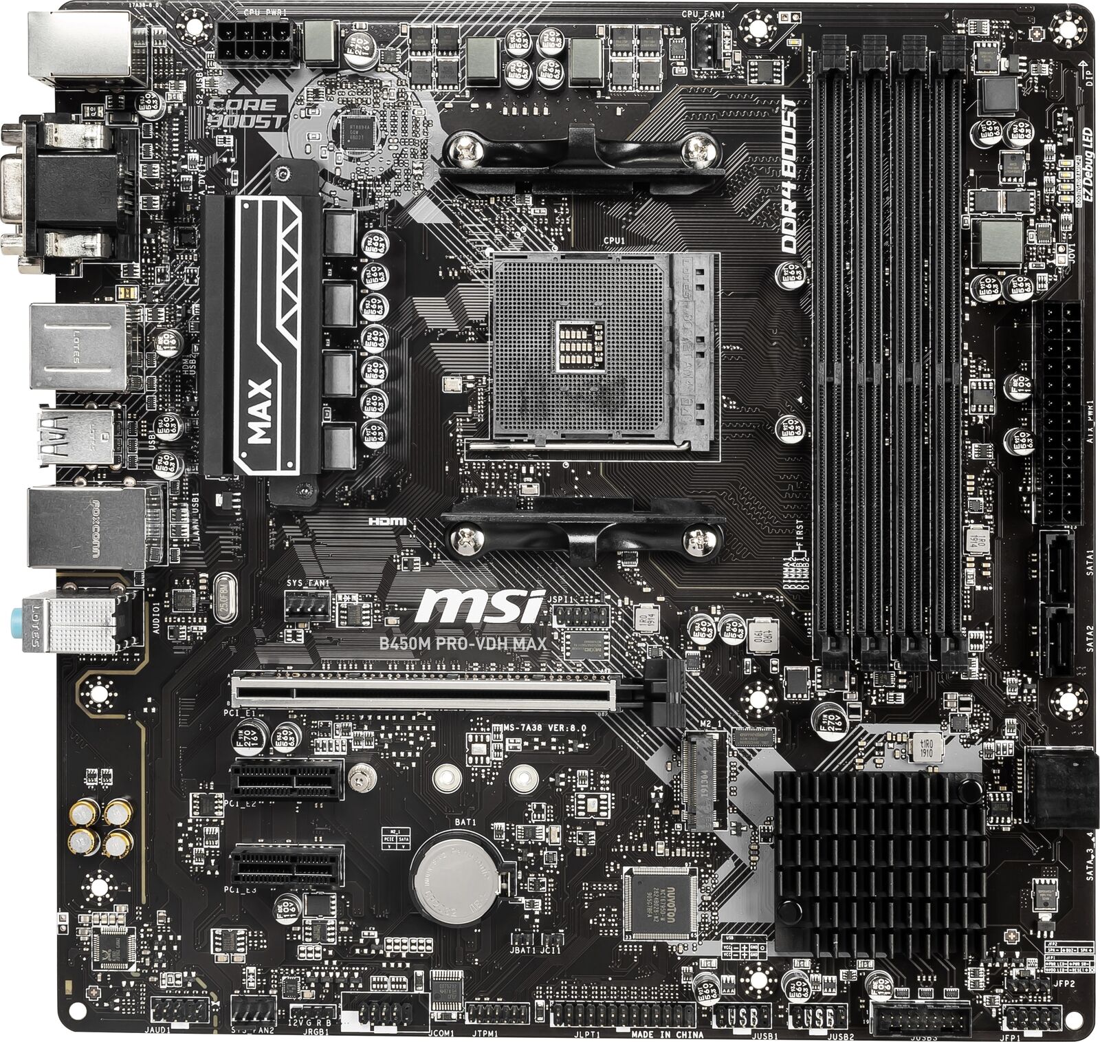 MSI B450M PRO-VDH MAX AM4 AMD B450 USB3.2 Micro-ATX Motherboard