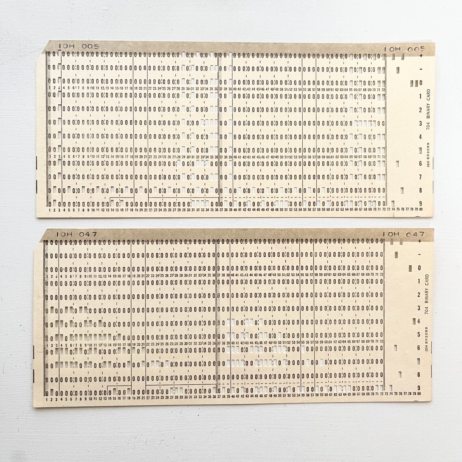 IBM 700 Series 704 Binary Data Punch Cards Mainframe Computer Processing 1950s
