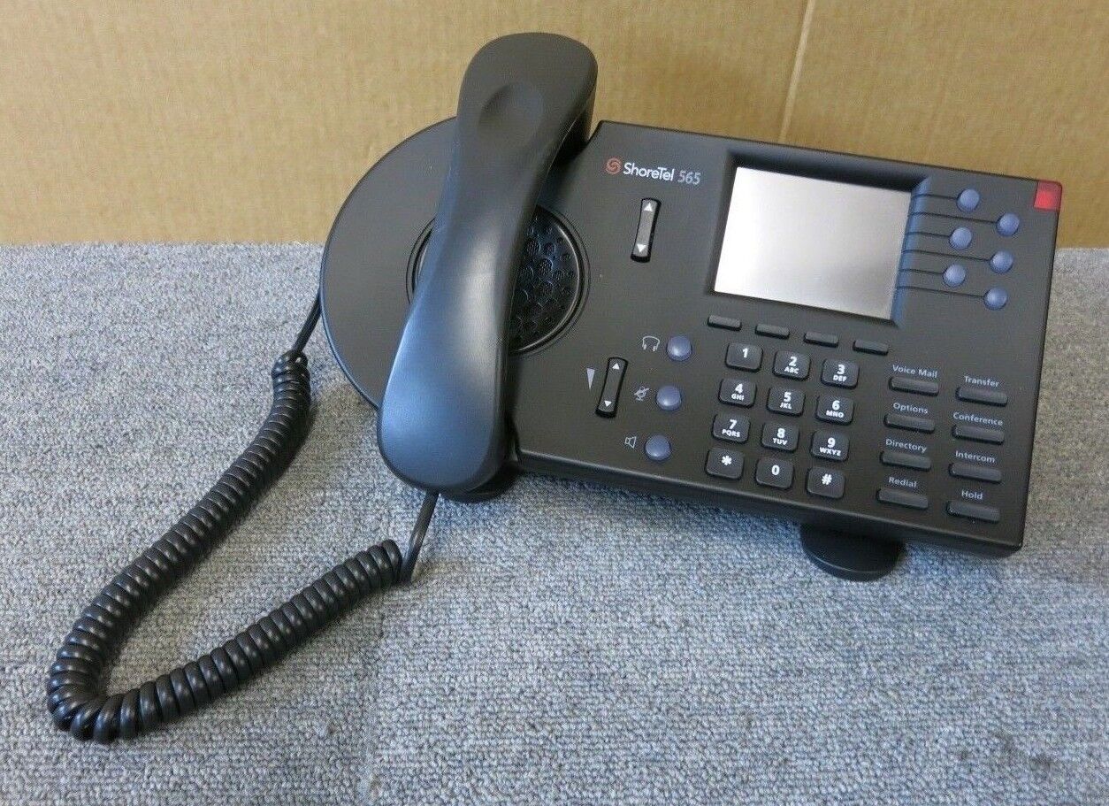 ShoreTel 565 IP VoIP Black Colour Display Office Telephone With Stand & Handset