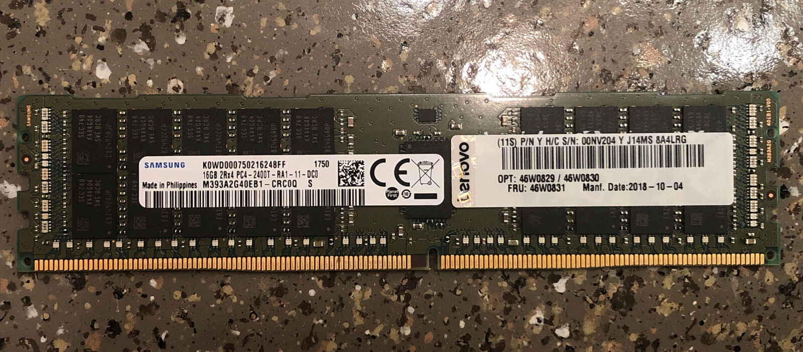 SERVER SAMSUNG 16GB 2RX4 PC4-2400T DDR4 MEMORY