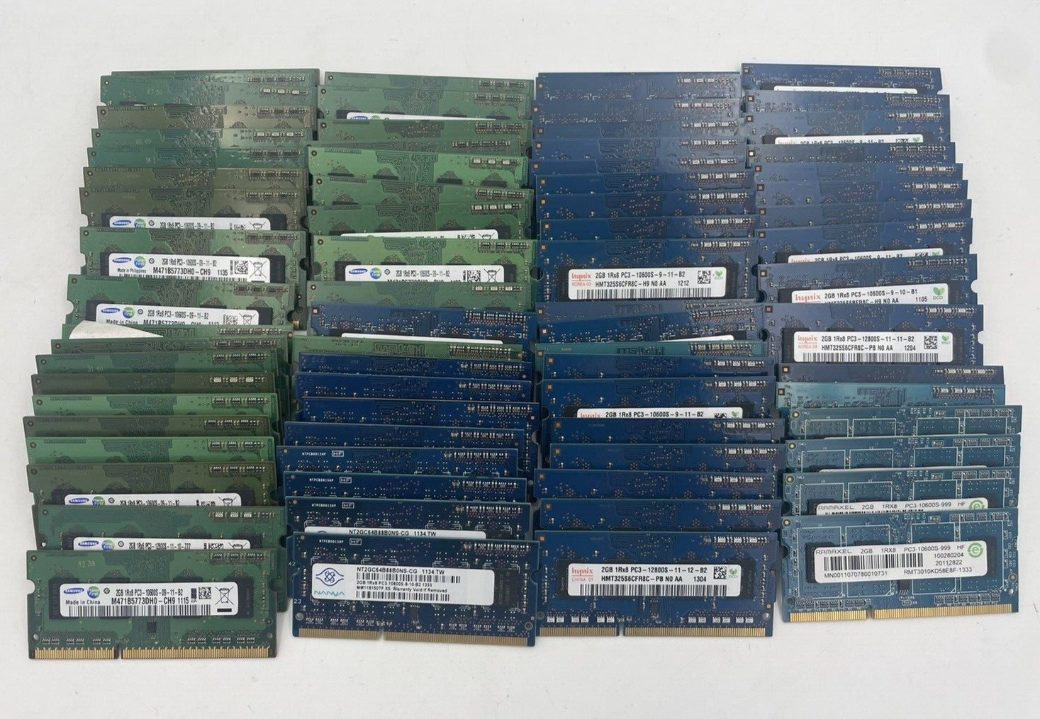 LOT OF 76 Large Major 2GB 1Rx8 PC3-12800S DDR3 SDRAM Laptop Memory Modules