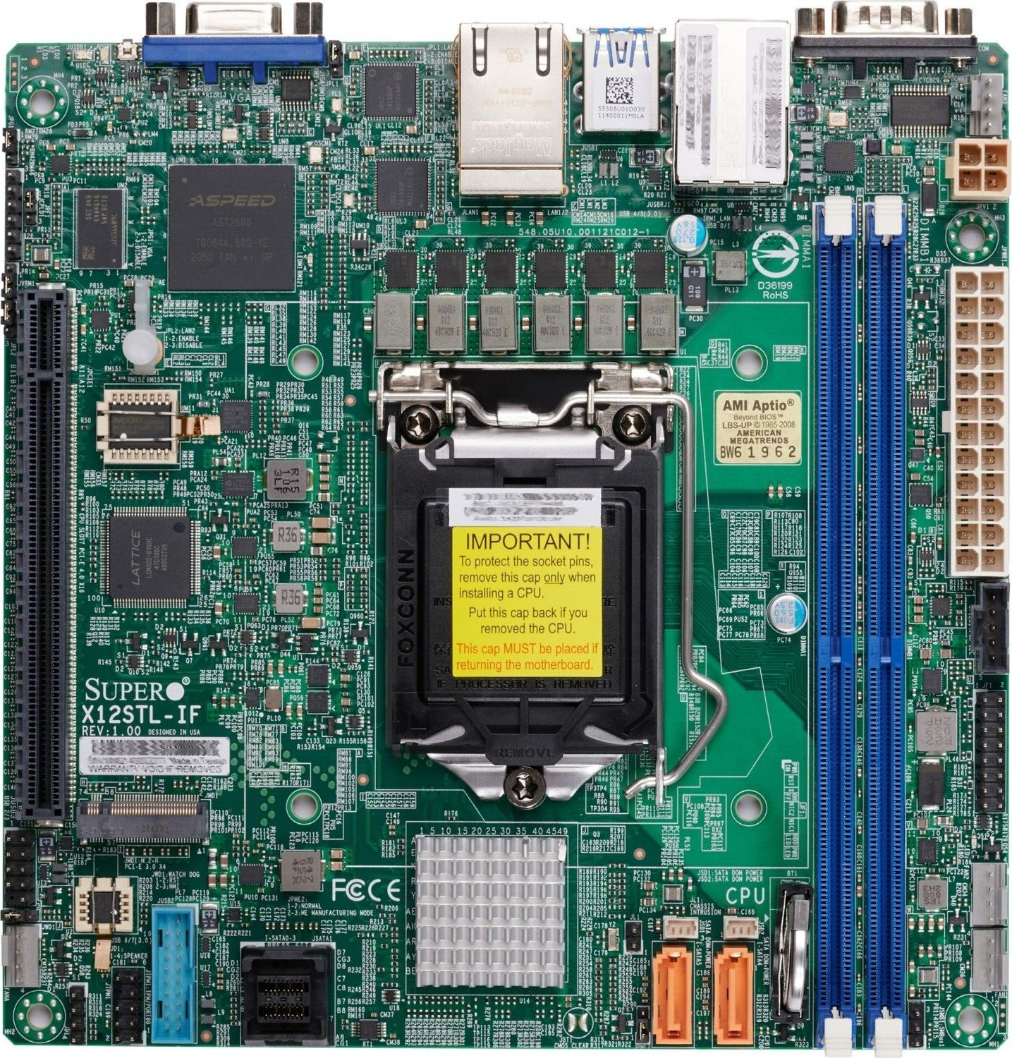 SUPERMICRO Mini ATX Server / Workstation Motherboard LGA-1200 C252 MBD-X12STL-IF