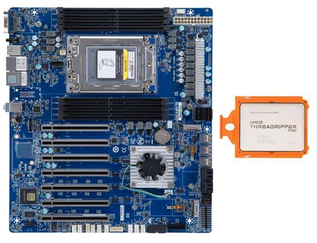 AMD Ryzen Threadripper PRO 5975WX CPU W/ Gigabyte MC62-G41Motherboard Mainboard
