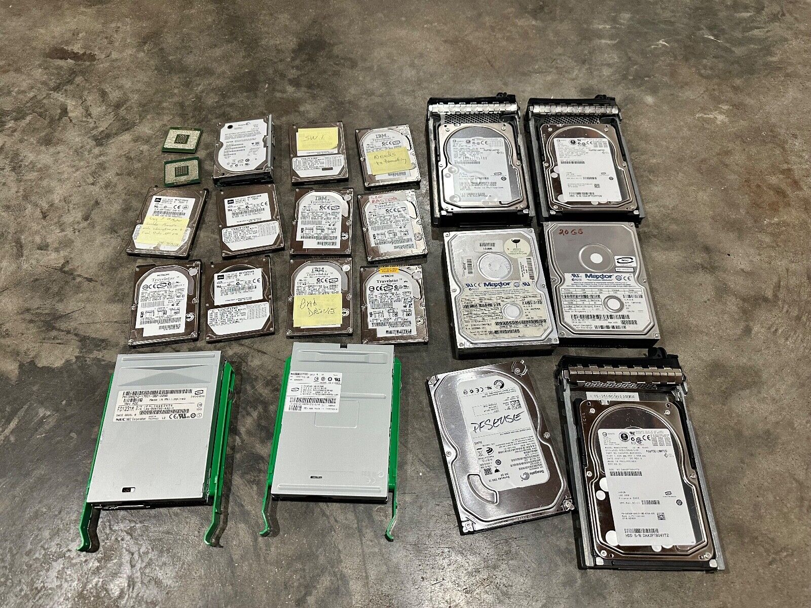 Lot of 19 Hard Drives - IBM, Travelstar, Hitachi, NEC B2220