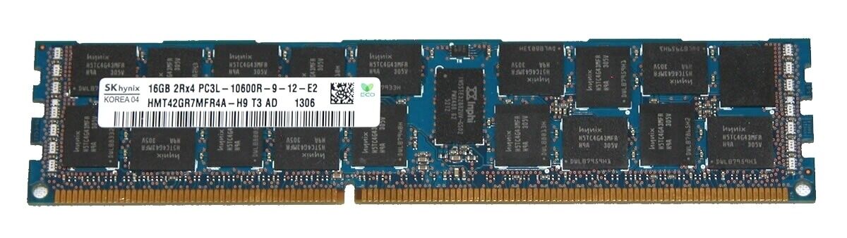 SK Hynix HMT42GR7MFR4A-H9 16GB 2Rx4 PC3L-10600R DDR3-1333ECC REG RDIMM