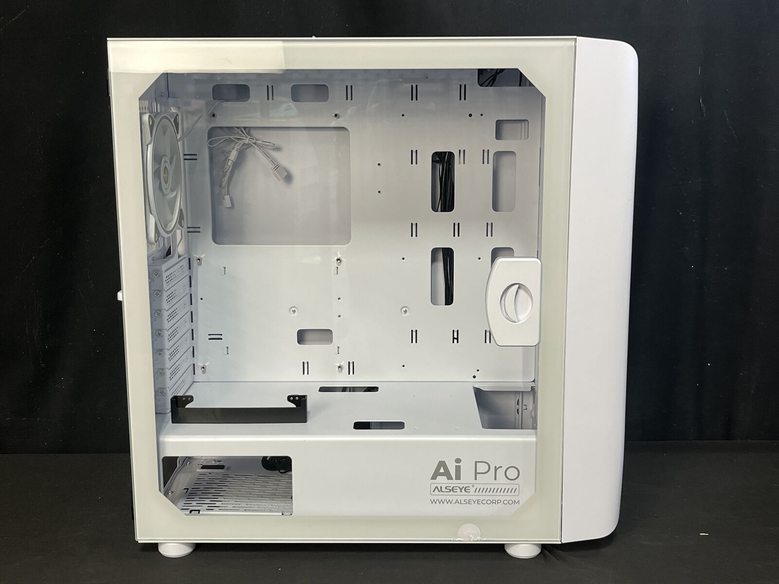 Alseye Ai-Pro E-ATX Mid-Tower Panel Computer Case White New Open Box