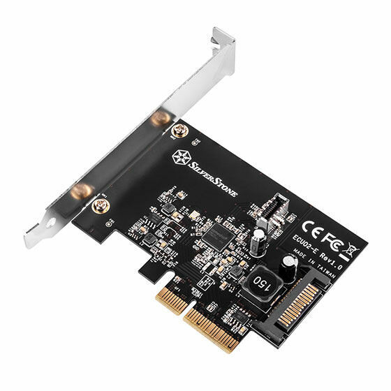 Silverstone ECU02-E USB3.2 Gen2 TypeC Internal 20Pin Key-A Low Profile PCIe Card