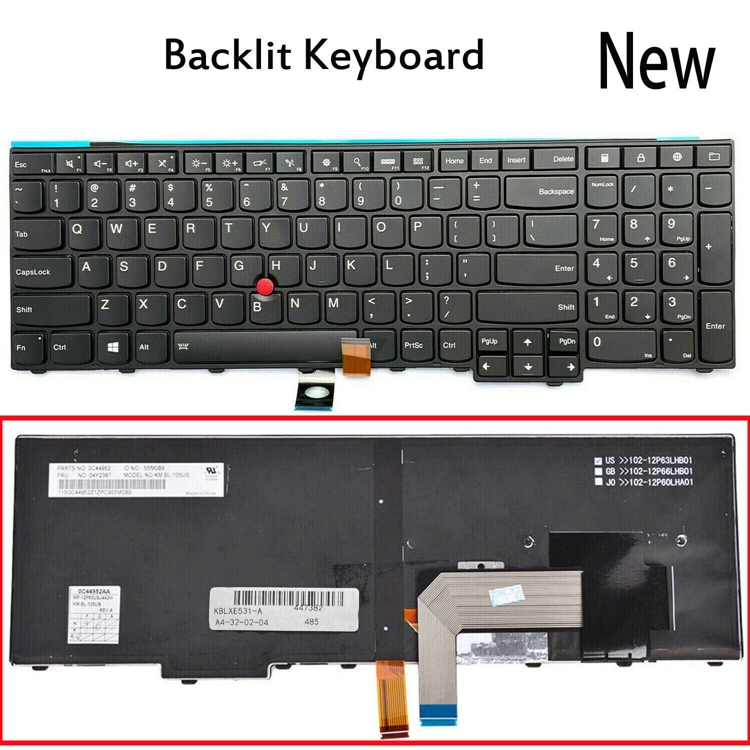 Backlit Keyboard For Lenovo ThinkPad T540 T540P W540 T550 T560 04Y2465 0C44952
