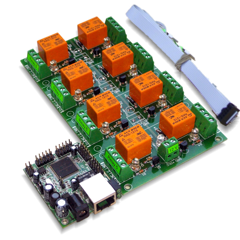 Ethernet / Internet 8 Channel Relay Board - IP, SNMP, Windows / Android Software