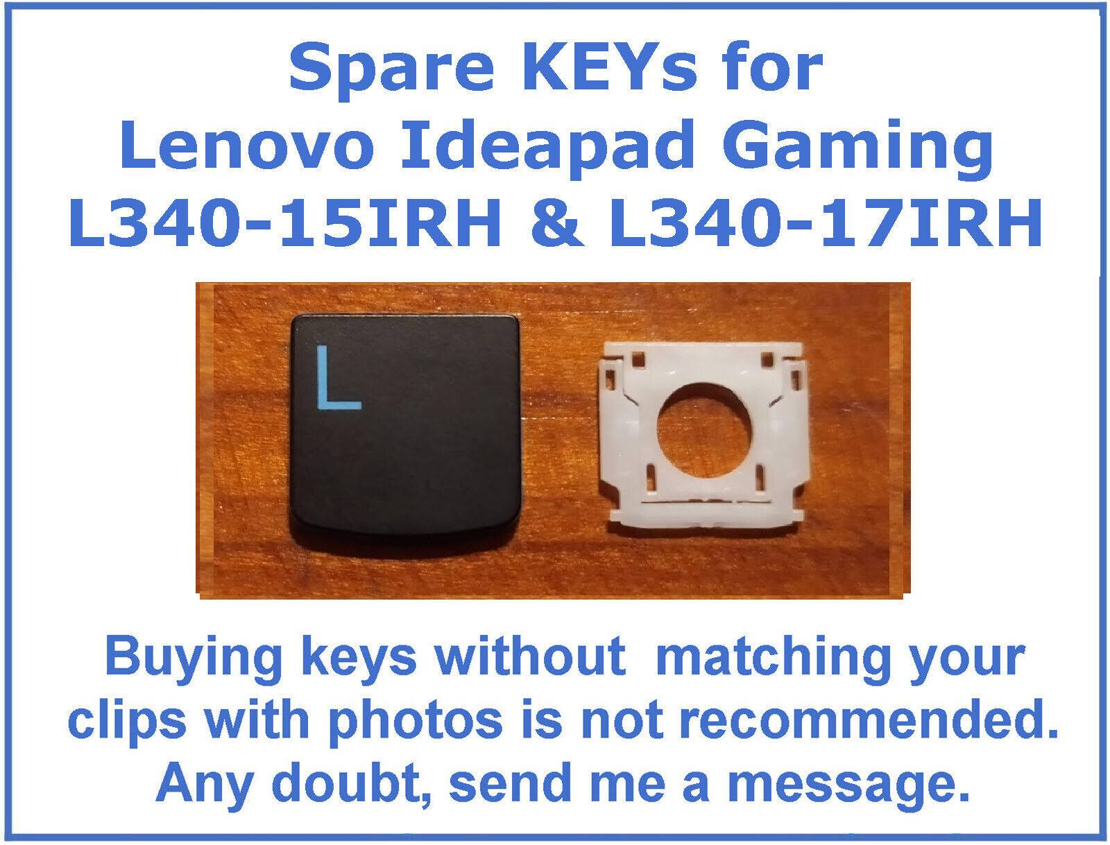 KEY for Lenovo Ideapad L340-15IRH & L340-17IRH Gaming Blue Backlight Keyboard US
