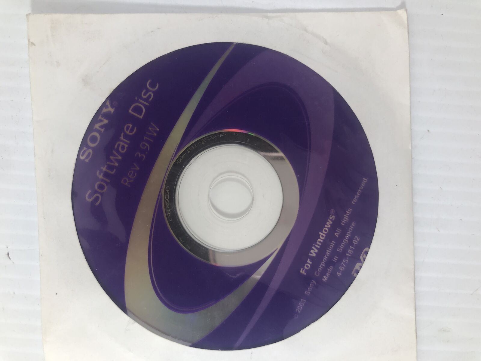 Sony Software Disc Rev. 3.91W for Windows 2003 CD
