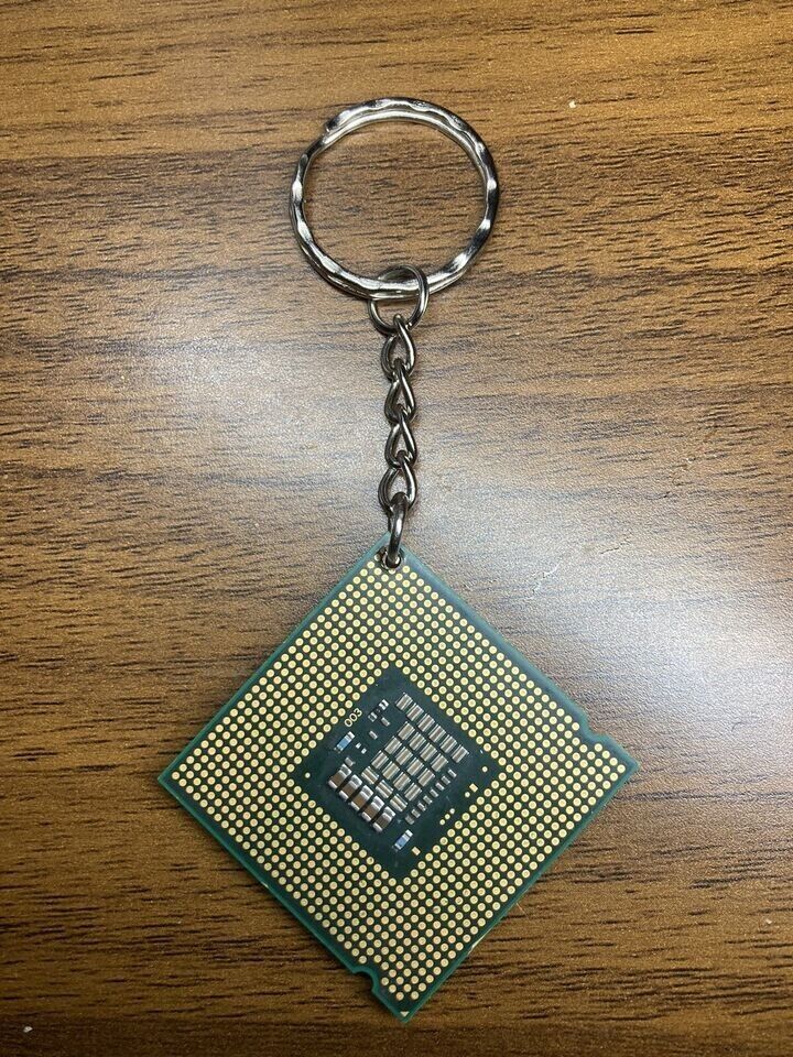 CPU KEYCHAIN Intel Tech Hardware 24K KARAT GOLD Gadget Computer Gift Souvenir