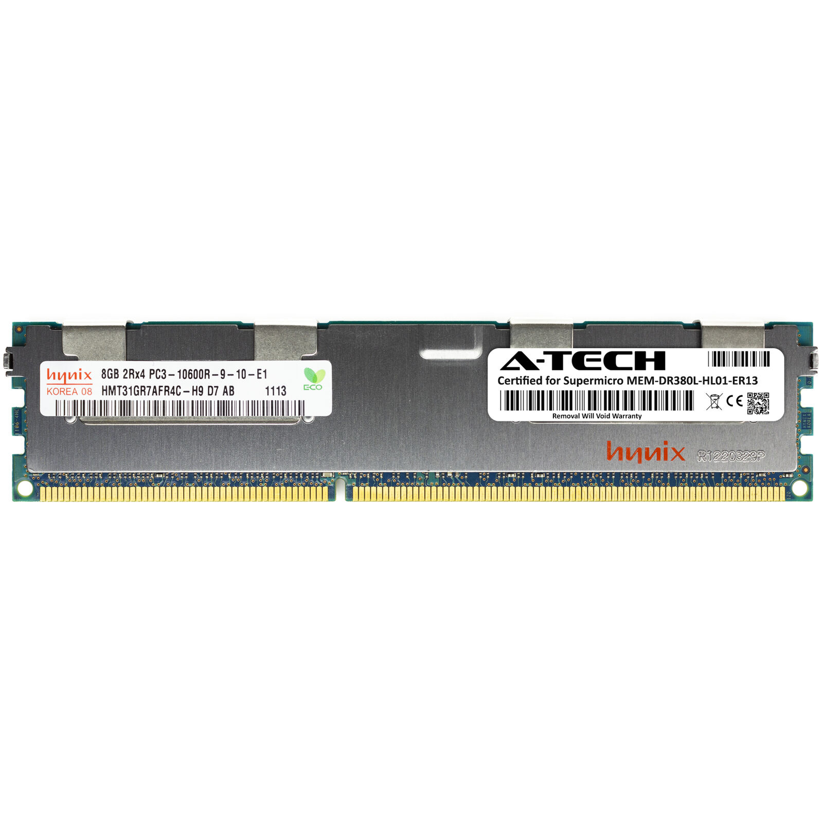 8GB DDR3 PC3-10600R Supermicro MEM-DR380L-HL01-ER13 Equivalent Server Memory RAM