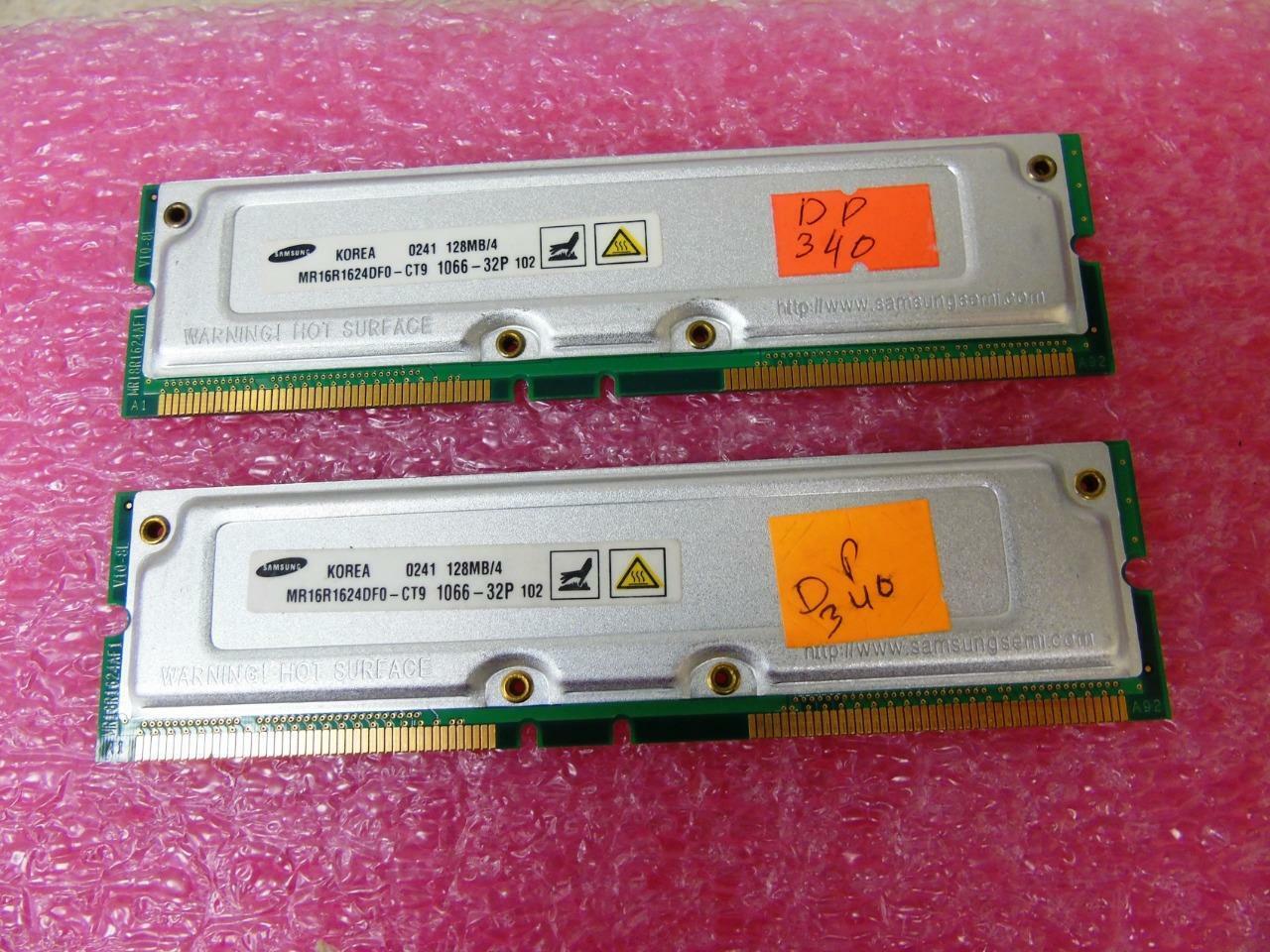 256MB (2x128MB) Samsung  MR16R1624DF0-CT9,  Desktop Dell RAMBUS Memory